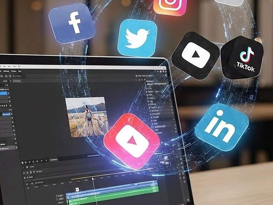 Social media platforms and engagement icons